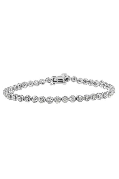 1/2 Cttw Miracle Set Round Diamond Bezel Design Link Bracelet